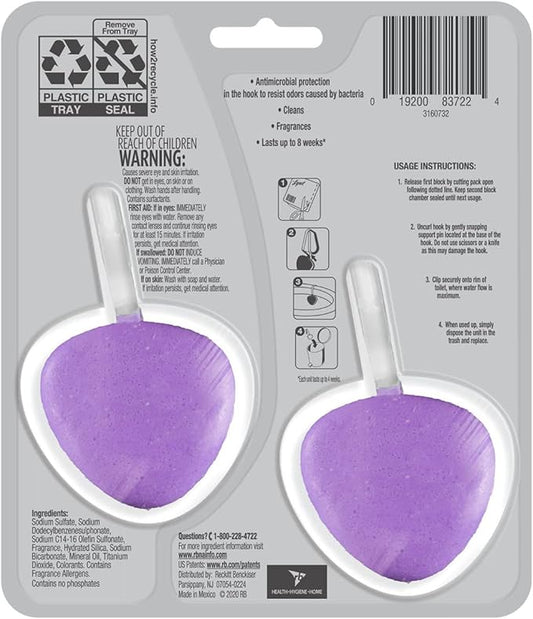 Lysol Automatic in-The-Bowl Toilet Cleaner, Cleans and Freshens Toilet Bowl, Lavender Fields Scent, 2ct
