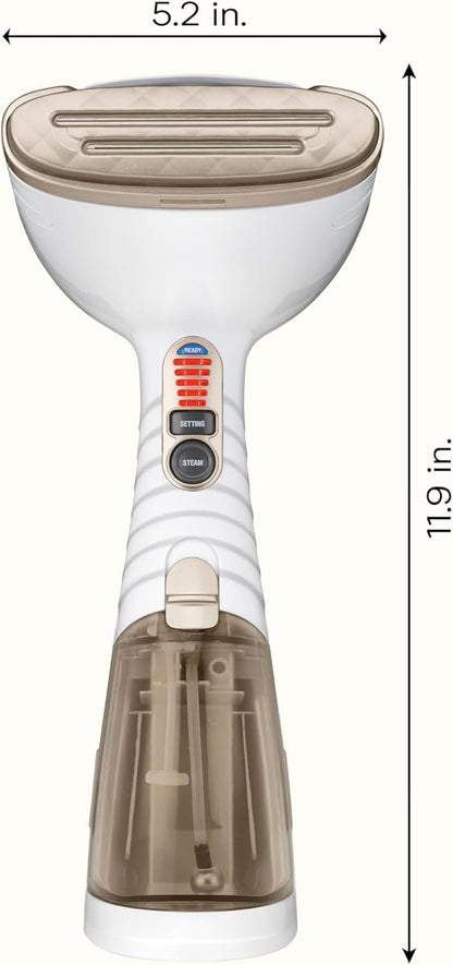 Conair Handheld Garment Steamer for Clothes, Turbo ExtremeSteam 1875W Fabric Clothes Steamer, Portable Handheld Design, Strong Penetrating Steam, White/Champagne, Pack of 2