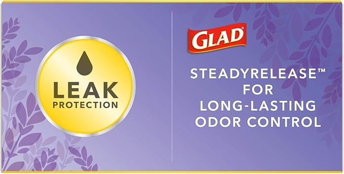Glad ForceFlex Tall Kitchen Trash Bags, 13 Gallon, Gain Lavender, 80 Count (Package May Vary)