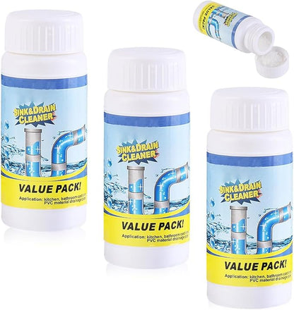 2026 New Sink Drain Cleaner, Multi-functional Sink and Drain Cleaner Powder Cleaning, Drains Foam Cleaner, Powerful Pipe Dredging Agent for Home Kitchen Toilet (3Pcs)