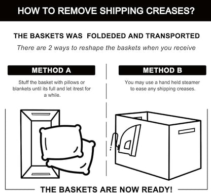 OIAHOMY Extra Large Blanket Basket, 95L Cotton Rope Woven Laundry Basket, Toy Bin for Baby Room, Container for Blanket Storage in Living Room, 24''×17''×14'', Brown & White