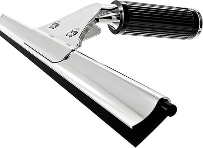 14-inch Squeegee for Shower Glass & Window Cleaning, Professional Stainless Steel Squeegee with Durable Handle for Streak-Free Glass, Mirror, Tile & All Smooth Surfaces