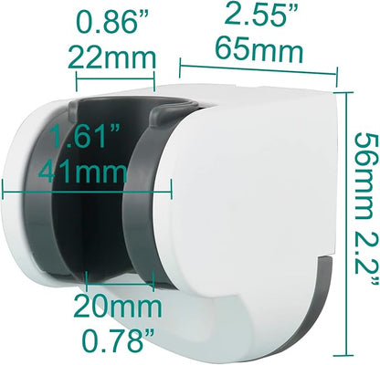 Tecmolog White Shower Bracket Wall Mount Plastic Shower Head Holder for Hand Held, ST01W