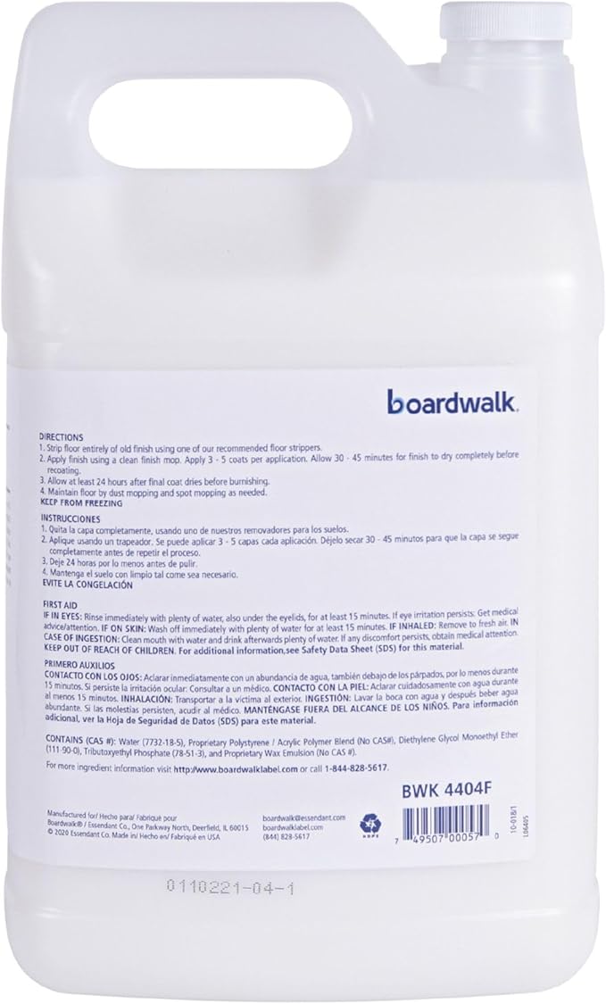 Boardwalk BWK4404FEA 1 Gallon Bottle High Traffic Floor Polish