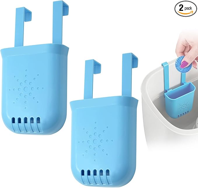 2 Pack Adjustable Toilet Tank Tablet Holder – Controlled Release Bleach Tablets Dispenser for Toilet Tanks, Large Capacity ABS Toilets Tank Cleaner Tablets Container, Fits Most Water Tanks