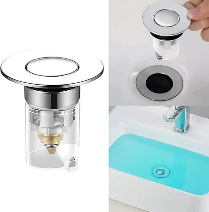 Press Bounce Basin Pop-up Drain Filter Bathroom Shower Sink Filter Plugs Hair Extension Bath Plugs Kitchen Accessories Drain Plugs