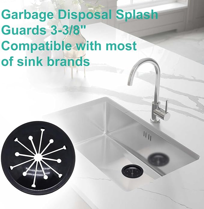 2pcs 3-1/8" Garbage Disposal Splash Guard, Quiet Garbage Guard Disposal Drain Cover Garbage Disposals Rubber Drain Plugs Sink Splash Guard Replacement (Style B)