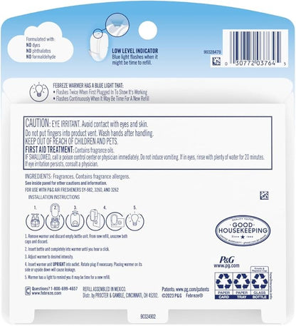 Febreze Plug In Air Freshener, Odor-Fighting Scented Oil Refill, Kitchen Odor Fighter, 2 Refills