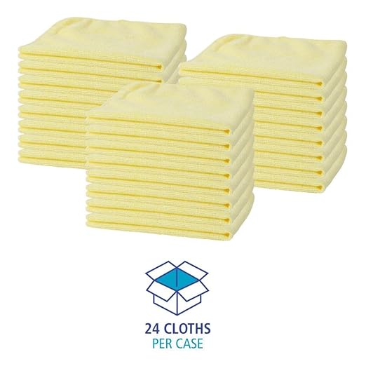 Boardwalk Microfiber Cleaning Cloths, 16 x 16, Yellow, 24/Pack
