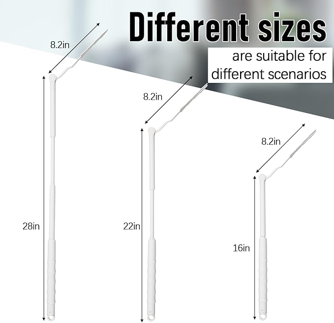 Colingmill 12 Pcs 3 ft Replacement Handles Compatible with Duster Refills, Extendable Long Extended Handle Only, Adjustable Length for Ceiling Fans, Blinds, Shelves, Windows (White)
