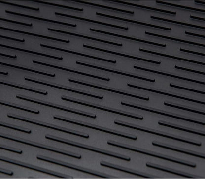 ZLR 2 Pcs Large Silicone Dish Drying Mat (16" x 18") - XL Heavy Duty Drainboard Mat for Pots, Pans & Family Loads - Heat Resistant Trivet & Counter Protector, Easy Clean (Black)
