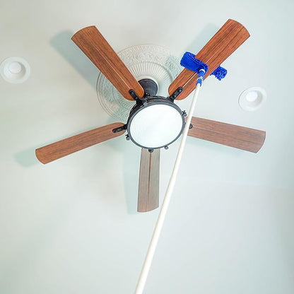 Unger Connect and Clean Microfiber Ceiling Fan Duster, Household Cleaning Supplies to Trap Dust and Dirt, Reusable and Machine Washable Sleeve, Compatible with Threaded Poles for Higher Access