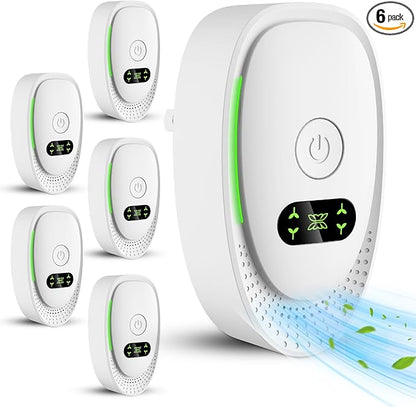 Plug In Air Purifier-Plug In Negative Air Ionizer for Home Use,Air Ionizers for Home with Green Light for Pets Dust Odor Smoke,Negative Ion Technology Freshener for Bedroom,Office,Garage Room
