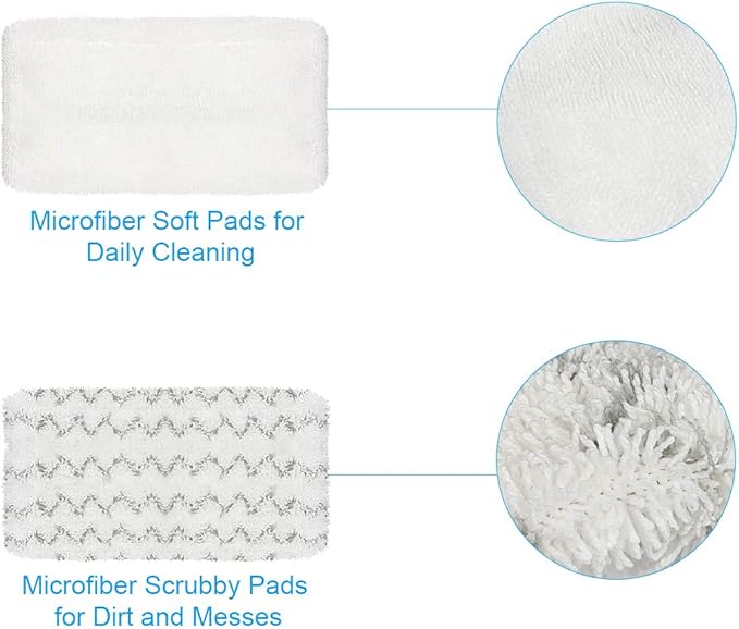 10 Pack Steam Mop Pads Compatible for Bissell Symphony 1252 1543A 1132A 1530 Vacuum and Steam Mop, Bissell 2747A Replacement Pads, Bissel Symphony Pet Mop Pads, Microfiber Washable & Reusable