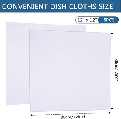 SINLAND Microfiber Dish Cloth Washing Cloths for Dishes Best Kitchen Cloths Cleaning Cloths Wash Cloth for Kitchen Poly Scour Side 12Inchx12Inch 20 Pack