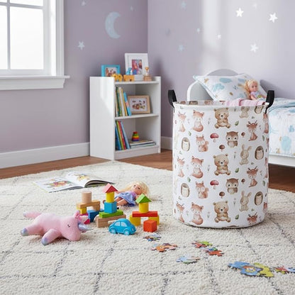 Baby Laundry Hamper kids laundry Basket Waterproof Laundry Bag for Bedroom Toy Clothes Organizer Room Décor(Mushroom Animal)