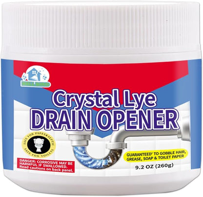BELL BIRDCrystal Lye Drain Opener,Lye Sodium Hydroxide,Unclogs Bathroom and Kitchen Sinks,Drains,Shower Pipes (1PSC)