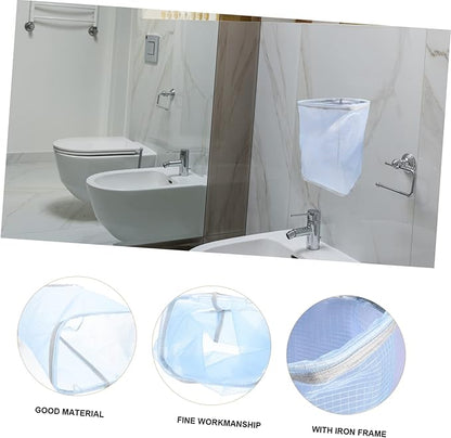 Laundry Basket Wall-mounted Folding Nylon Iron Easy Clean Storage for Bathroom Clothes Organizer