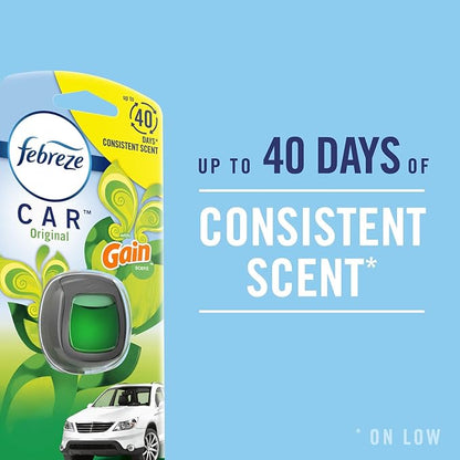 Febreze Car Vent Clip Air Freshener, Odor Eliminator for Up to 30 Days Freshness, 2 Clips (New Car)
