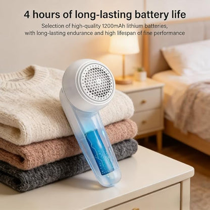 Rechargeable Fabric Shaver for Clothing 2026, Type-C Electric Lint Remover Sweater Fast Shaver for Pilling Clothes, Fuzz Fabric, Hairballs, Blankets, Home Decor (White)