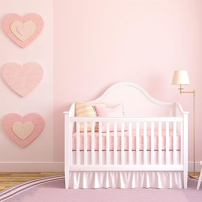 HeloHo Solid Light Pink Wallpaper Matte Textured Peel and Stick Wallpaper 118"X15.7" Modern Self Adhesive Removable Wall Paper Waterproof Contact Paper for Living Room Bedroom Decor