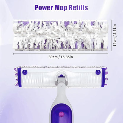 10 Pack Disposable Mopping Pads Refills for Swiffer PowerMop Multi-Surface & Wood Mops, Spray Clean Pads Replacement for Floor Cleaning（Purple Without Handle）