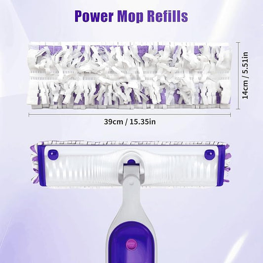 10 Pack Disposable Mopping Pads Refills for Swiffer PowerMop Multi-Surface & Wood Mops, Spray Clean Pads Replacement for Floor Cleaning（Purple Without Handle）