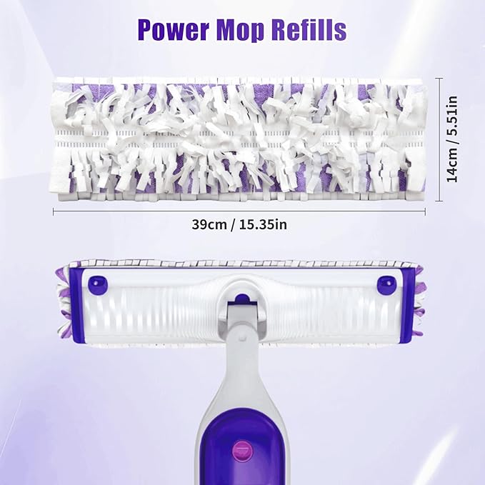 25 Pack Disposable Mopping Pads Refills for Swiffer PowerMop Multi-Surface & Wood Mops, Spray Clean Pads Replacement for Floor Cleaning（Purple Without Handle）