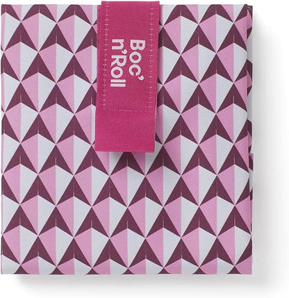 ROLL'EAT ® Boc'n'Roll Tiles | Reusable Sandwich Bag | Sandwich Container | Eco Friendly Food Bag | Reusable and Washable Sandwich Wrap | Pink Color