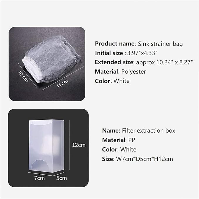 Kitchen Sink Strainer Mesh Bag- 200 PCS Disposable Sink Net Strainer Filter Bags for Sink Drain for Collecting Kitchen Food Waste Leftover Garbage