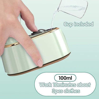 Travel Steamer Iron for Clothes Mini - Portable Ironing Machine Travel Small Size Portable Steamer Travel College Dorm Home Essentials (MintGreen)