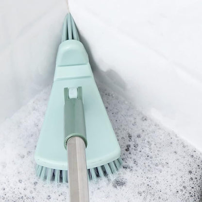 Cleaning Brush with Long Handle Floor Scrubbers for Tub Tile Cleaning Supplies Scrub Brush for Bathroom Bathtub Toilet Floor Kitchen Apartment Essentials forfor Women Men (Green)