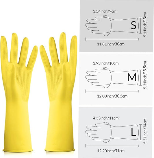 1 pair Reusable Household Gloves, Rubber Dishwashing gloves,Kitchen Cleaning, Working, Painting, Gardening, Pet Care