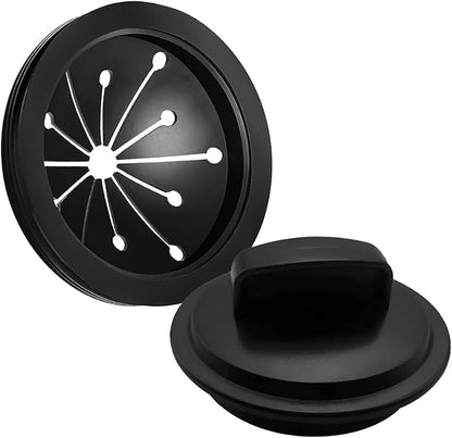 3-1/8 Inch Garbage Disposal Splash Guard and Sink Stopper, Universal Rubber Stopper Fits Waste King, Whirlaway, Sinkmaster, GE Models (1+1)
