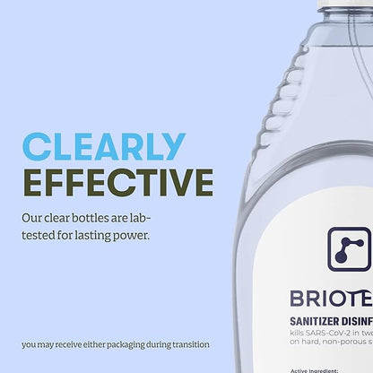 BRIOTECH Sanitizer Disinfectant Hypochlorous Spray, Kill 99.99% of Viruses & Bacteria, Control Mold, Eliminate Odor, Gentle for Nursery & Play Rooms, Food Contact Surface Sanitizer, 32 fl oz Refill