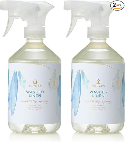 Thymes Countertop Spray - 16.5 Fl Oz - Washed Linen (Pack of 2)