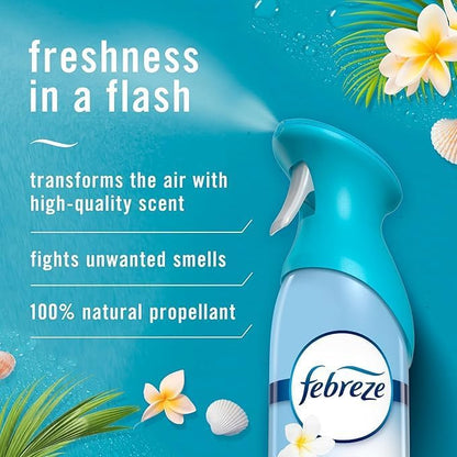 Febreze Air Refresher Spray - Bora Bora Waters - Net Wt. 8.8 OZ Per Bottle - Pack of 2 Bottles