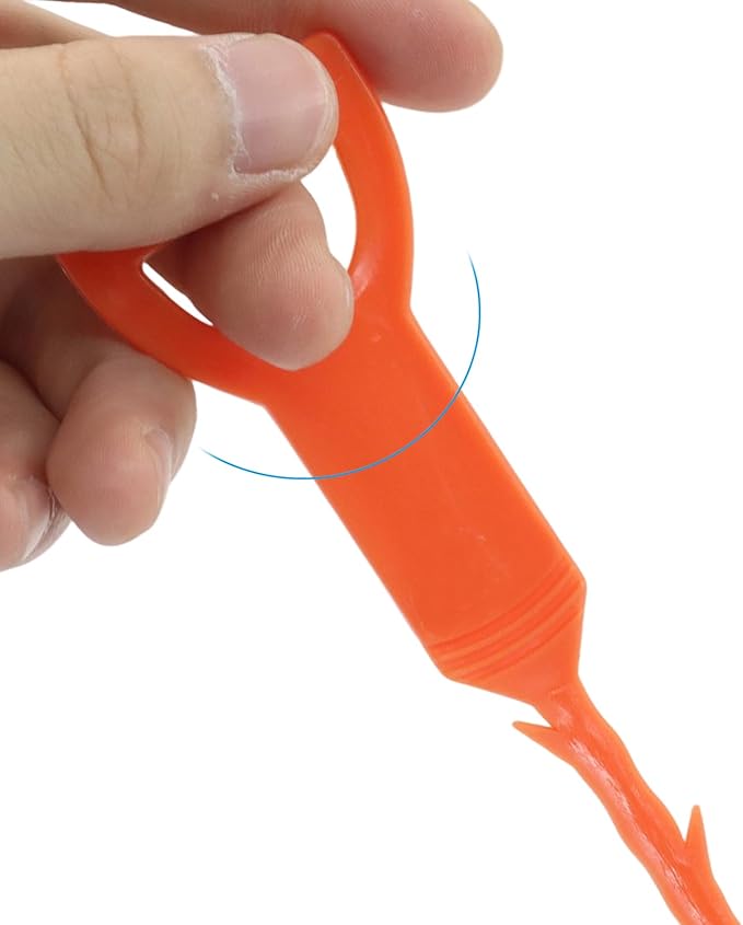 3 Pack 20 Inch Drain Clog Remover Snakes, Hair Cleaning Tool Effective Drain Snake Auger Tool for Sink, Shower, Bathtub, and Toilet(Orange)