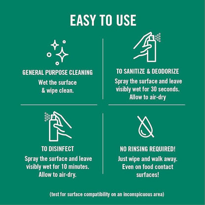 Benefect Botanical Decon 30 Disinfectant Cleaner, 14 oz. Ready-To-Use Spray, Hospital Grade Disinfectant, Kills Over 99.99% of Germs, Safe for Food-Contact Surfaces (Light Lemon & Thyme Scent)