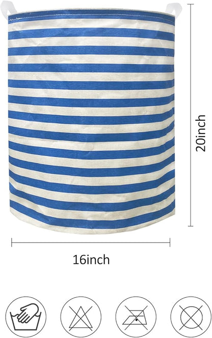 Collapsible Laundry Basket in Bedroom Waterproof Laundry Hamper in Bathroom Large Laundry Bag in College Dormitory Cloakroom Livingroom Nursery Organizer Toy Bin(Deep Sky Blue)