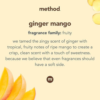 Method Laundry Detergent Packs; Ginger Mango Scent; Stain Remover Solution that Works in Hot & Cold Water; 42 Packs per Bag; 4 Pack (168 Loads); Packaging May Vary