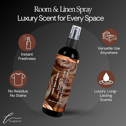 Lapew Room & Linen Spray | Fragrance Mist for Home, Car & Office | Fabric & Air Freshener | Neutralizing Mist | Made in USA | Warm Cinnamon Roll