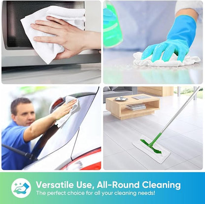 HOMEXCEL White Microfiber Cleaning Cloths, 10 Pack Microfiber Towels for Cars, Lint & Scratch-Free Cleaning Rags for House, Kitchen and Car 11.5 x 11.5 inch