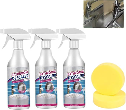 Bathroom Descaler Foam Cleaner Spray, Descaler Stubborn Stains Cleaner Foam Bathroom Toilet, 2024 New Foaming Bathroom Shower Bleach Cleaner Spray Foam Glass Cleaner for Kitchen Cleaning (3)