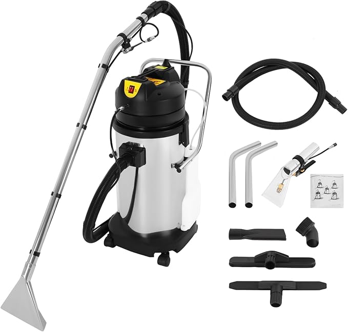 40L/11Gal Commercial Carpet Cleaner, Floor Cleaning Machine Portable Spot Cleaner Carpet Spraying Floor Brush Cleaner with Water Squeegee Wet Dry Vacuum Cleaners for Hotels, Offices