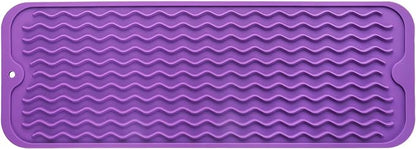 MicoYang Silicone Dish Drying Mat for Multiple Usage,Easy clean,Eco-friendly,Heat-resistant Silicone Mat for Kitchen Counter,Sink,Bar,Bottle,or Cup Purple M 17 inches x 6 inches