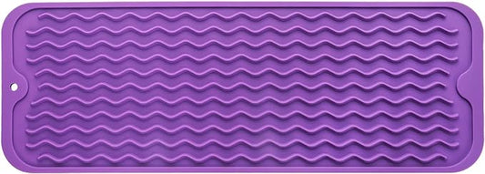 MicoYang Silicone Dish Drying Mat for Multiple Usage,Easy clean,Eco-friendly,Heat-resistant Silicone Mat for Kitchen Counter,Sink,Bar,Bottle,or Cup Purple M 17 inches x 6 inches