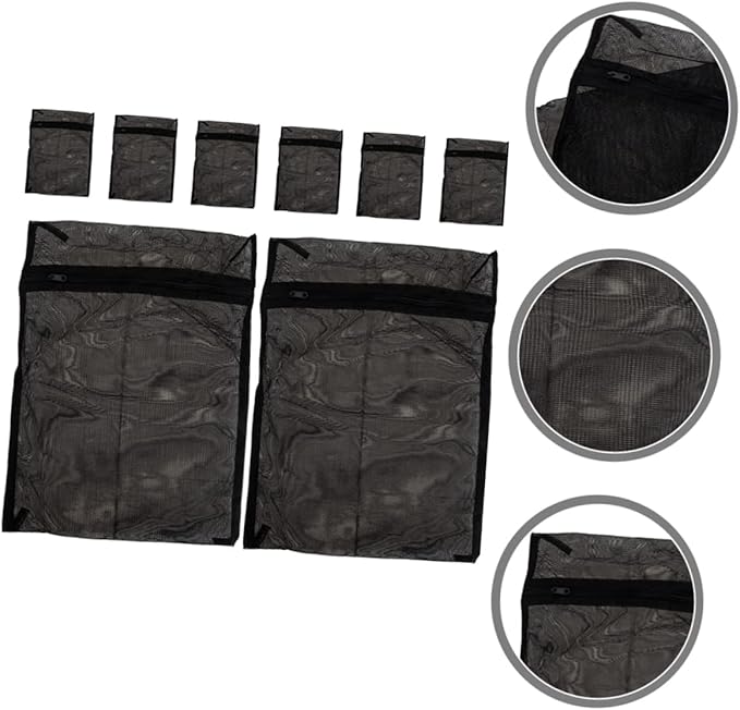 CHILDWEET Mesh Laundry Bags with Zipper 8-Pack Delicates Washing Bags for Travel Storage and Clothes Organizing Protects Bras Socks Underwear in Washing Machine