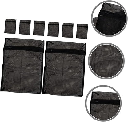 CHILDWEET Mesh Laundry Bags with Zipper 8-Pack Delicates Washing Bags for Travel Storage and Clothes Organizing Protects Bras Socks Underwear in Washing Machine