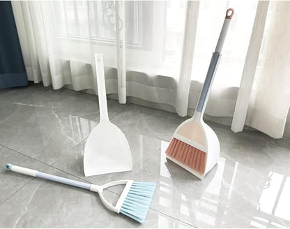 Kids Broom and Dustpan Set-Mini Dustpan and Broom for Children Housekeeping Pretend Play Cleaning Tools Set (Blue)